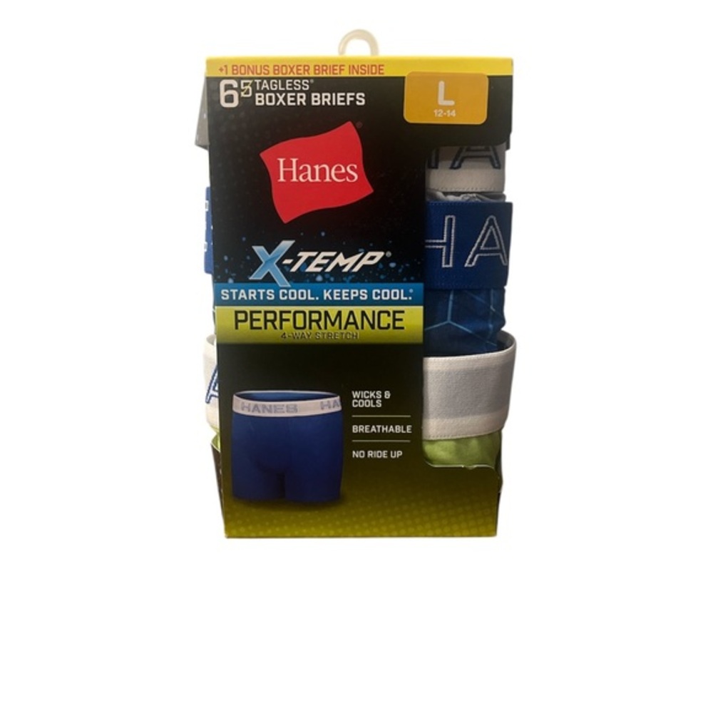 Hanes X-Temp Performance Boxer Briefs - Blue and White